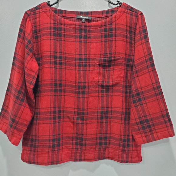 Madewell Tops - Madewell Women's Crew Neck Plaid Top P092